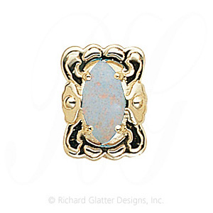 GS387 OP - 14 Karat Gold Opal Slide 